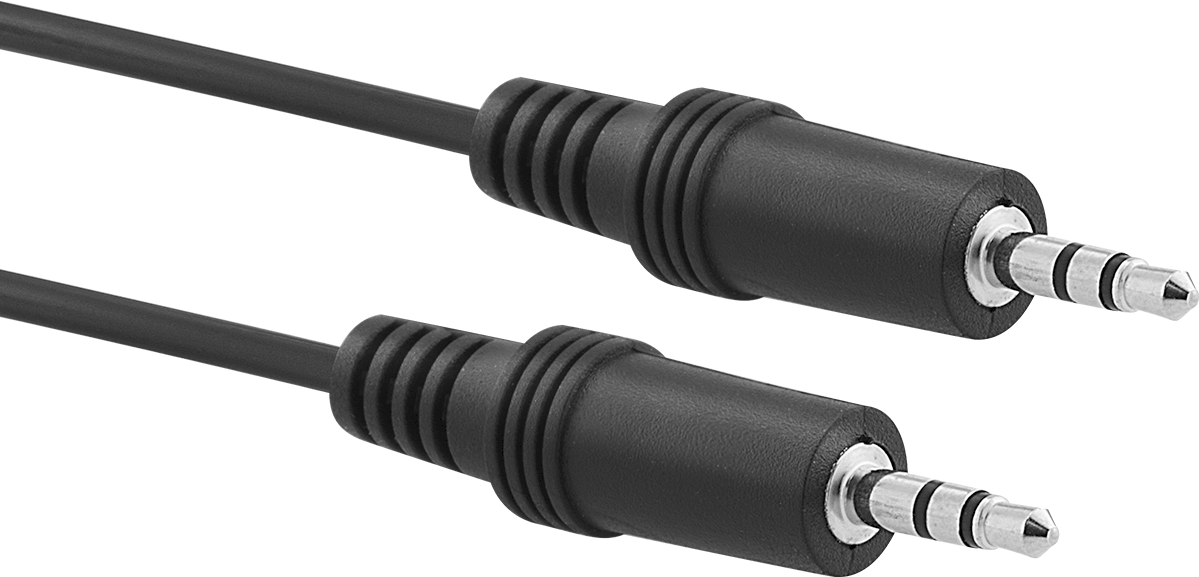 Ses Ekipmanı Kablosu, 3.5 mm Fiş x 3.5 mm Fiş, 1-1/2 Fit Uzunluk