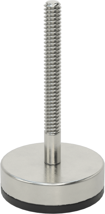 Dişli Saplamalı Sert Tesviye Montaj Parçaları, 1-1/2" Uzunlukta 10-24 Dişli Saplama, 1-3/16" Taban Çapı