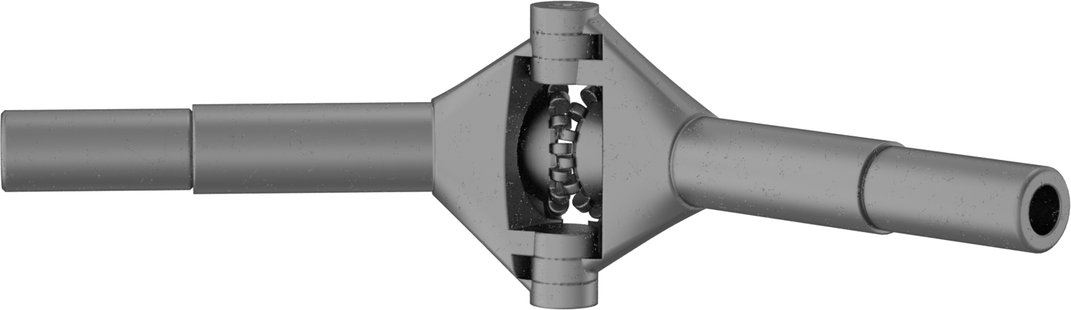 Aşırı Açılı Dişli Tek U-Mafsal, 7/16" Çap x 1-1/8" Derinlikte Mil için