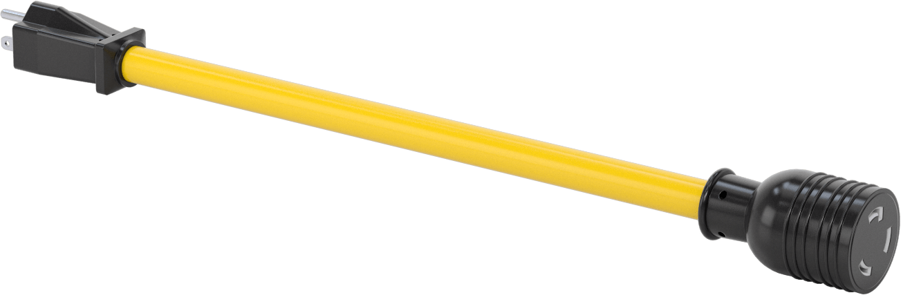 NEMA 5-15 Fiş x NEMA L5-30 Priz Kablo Adaptörü — 15 amp, 125V AC, 1 ft.