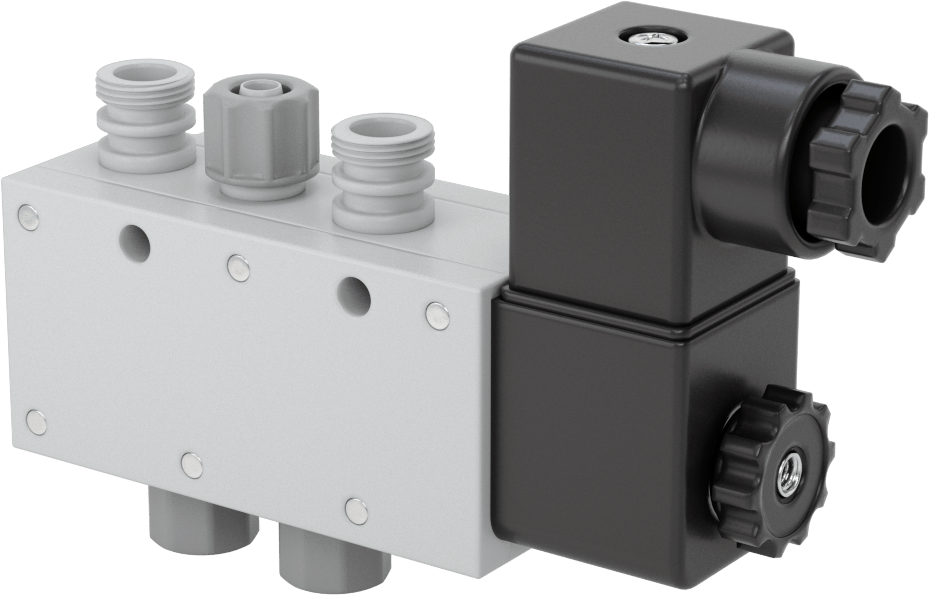 Akış Kontrollü Hava Yön Kontrol Vanası, 5/2 Akış, 1 Solenoid, 11/64" İç Çaplı Boru için, 24V DC