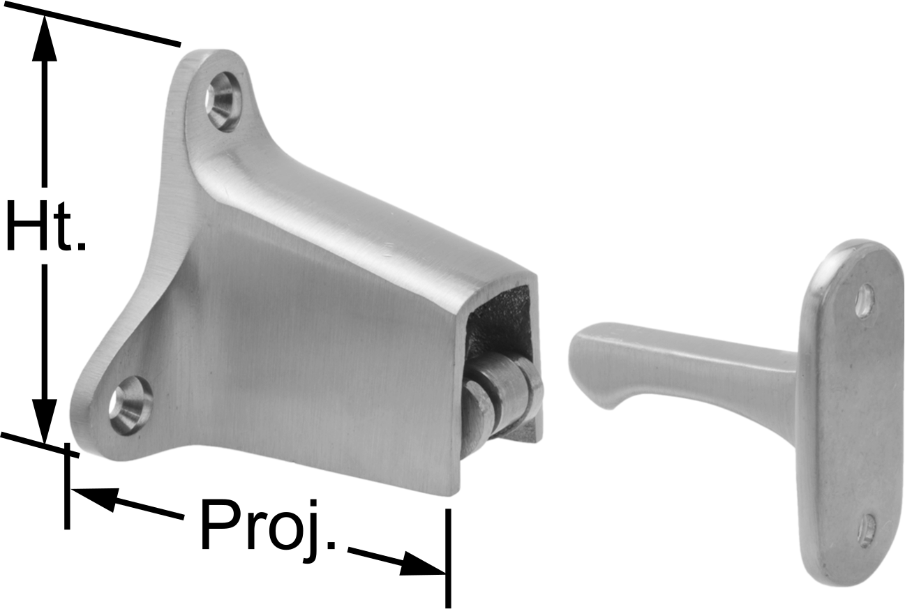 Push-to-Hold Duvar Tipi Kapı Tutucular, 2-1/4" Çıkıntı
