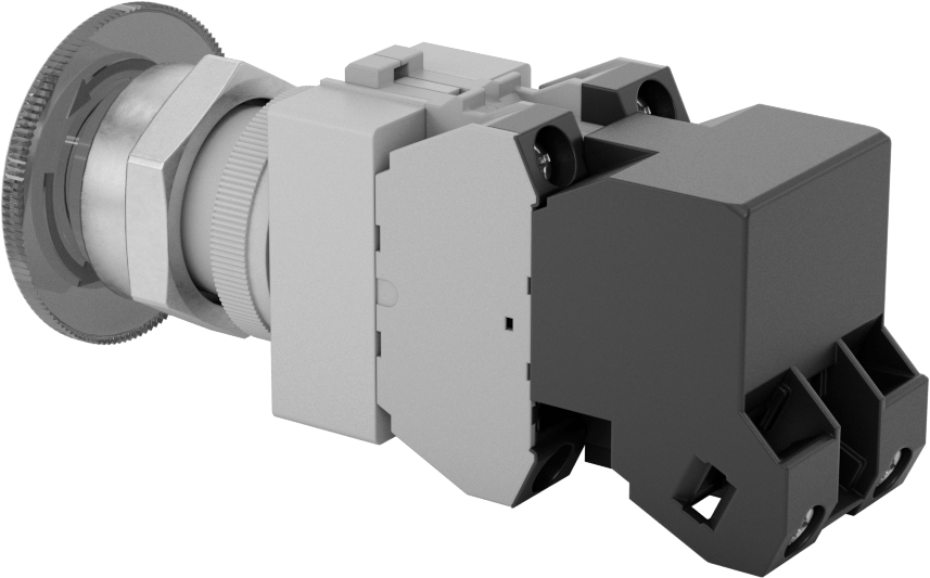 22 mm Acil Durdurma Panel Montajlı Anahtar, Sürekli Aydınlatmalı, DPST-1NO/1NC, 120V AC Ampul