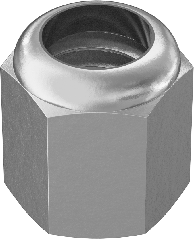 Orta Mukavemetli Çelik Naylon Ekli Kilit Somunu, Sarı Kromat Kaplamalı Çinko, M3 x 0.5mm, 5.5 mm Genişlik, 4 mm Yükseklik