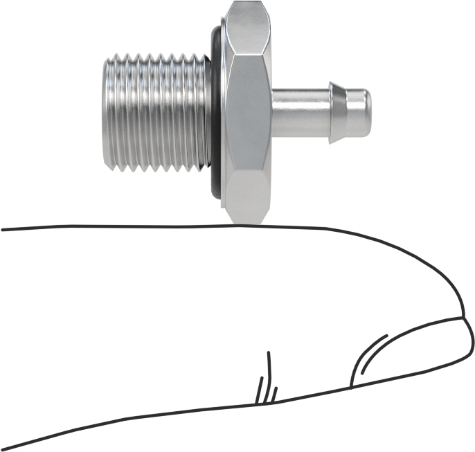 Alüminyum Düşük Basınçlı Tırnaklı Boru, Hava ve Su için, 4 mm Boru x 1/8 BSPP Erkek için Adaptör