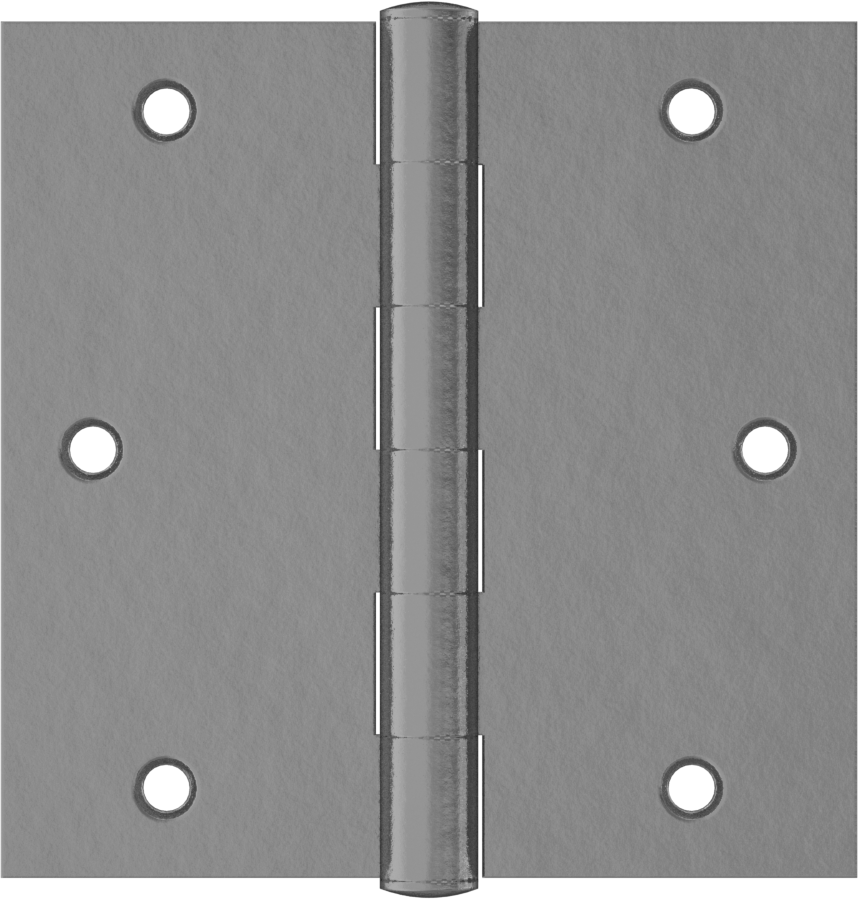 Delikli Gömme Montaj Menteşesi, Çıkarılabilir Pim, Kare, Çelik, 3" x 1.5" Kanat, 3/16" Pim Çapı — Delikli, 3", Kare