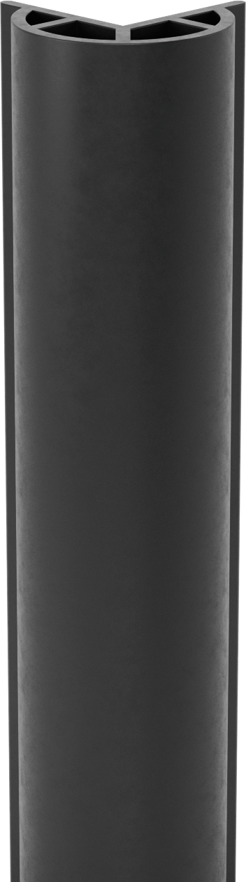 Kabarık Profilli EPDM Kauçuk Köşe Koruyucu, 2-7/8" Genişlik, 8 Fit Uzunluk — Yükseltilmiş Ampul, Köşe, EPDM, Rubber