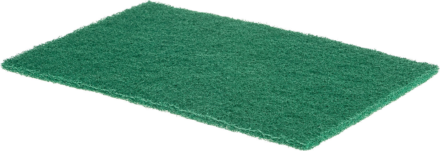 Orta Aşındırıcı Ovma Pedleri, Yeşil — Orta, Plastic, Plastic Fiber, 1⁄4"