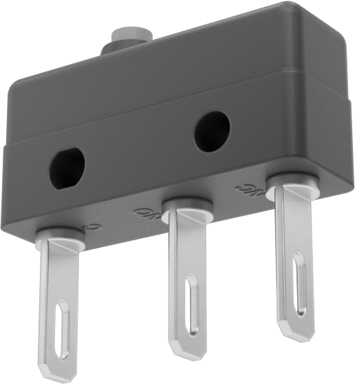 Hafif Dokunmalı Mikro Ani Hareketli Anahtar, Pistonlu Aktüatör ve Faston Terminaller, 1A @ 125V AC/30V DC