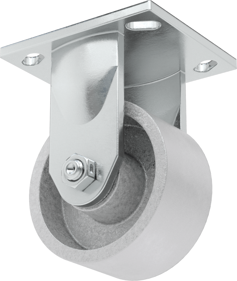 4-1/2" x 4" Plakalı Yüksek Kapasiteli Spartan Tekerlek, 4 inç Çapında Açık Rulmanlı Metal Tekerlekli Sert — 4", Demir, Levha