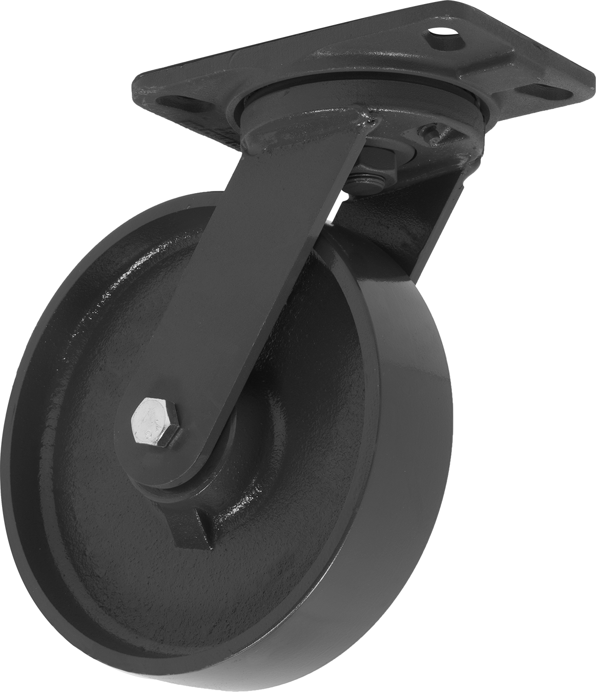 6-1/2" x 4-1/2" Plakalı Yüksek Kapasiteli Kingston Tekerlek, 8 inç Çapında Metal Tekerlekli Döner Tekerlek — 8", Levha, Döner