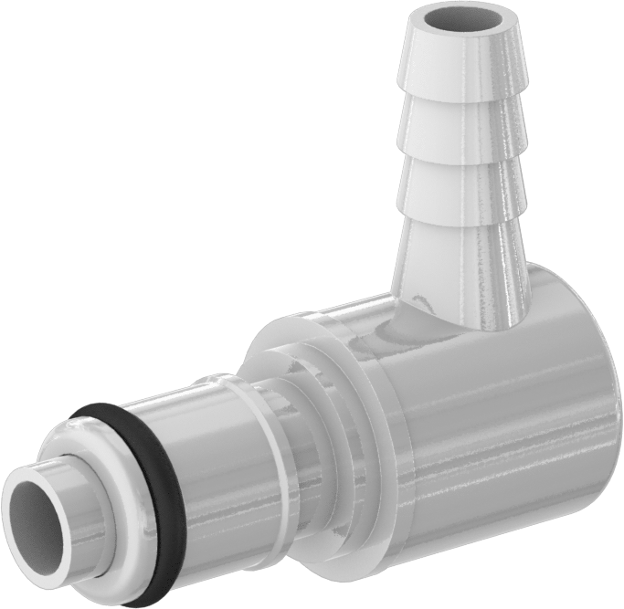 Yiyecek ve İçecek için Hızlı Bağlantı Boru Bağlantısı, Kapatma Valfli Dirsek Tapa, 1/4 Kaplin, 1/4" Çıkıntılı Boru için