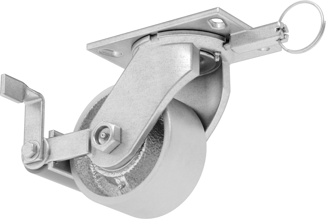 6-1/4" x 4-1/2" Plakalı Viking Tekerlek, Yüksek Kapasiteli, Kilitli ve 5 inç Çapında Demir Tekerlekli Döner Tekerlek