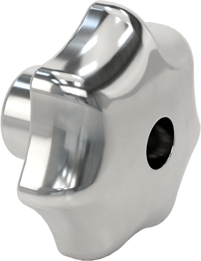 303 Paslanmaz Çelik Yedi Kollu Topuz, 1/4"-20 Dişli Delik — 1⁄4"-20, Dişli Delik, 303 Stainless Steel, Stainless Steel