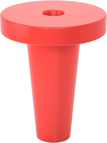 İçi Boş Yüksek Sıcaklık Konik Tapalar, 1/8 Boru Boyutu için — Flanged, Taper, İtme Bağlantısı, Rubber, Silicone Rubber