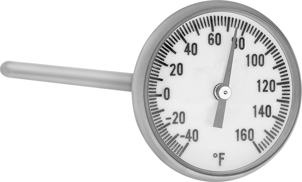 Karanlıkta Parlayan Cep Termometresi, -40° ila 160°F, 1" Kadran Çapı