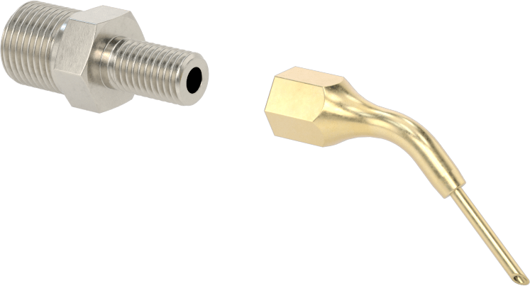 0.058" Dış Çaplı 45 Derece Hassas Gres Dağıtım Ucu ile 1-9/16" Uzunluğunda Nozul — Dispensing Tip, Nozzle, 45° Açı, 0.058"