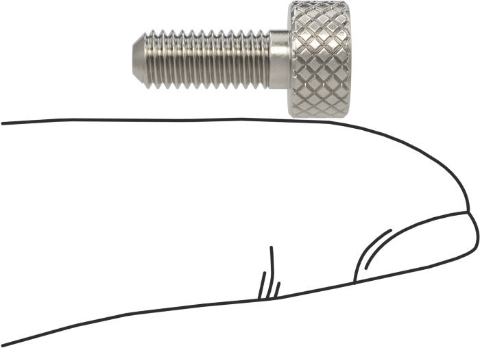 Tırtıllı Başlı El Vidası, Paslanmaz Çelik, Düşük Profilli, Kısmi 10-32 Diş, 1/2" Uzunluk, 3/8" Çap