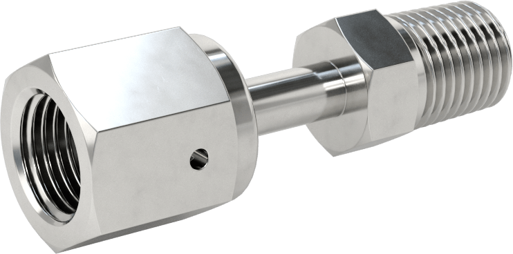 Paslanmaz Çelik Boru için Ultra Parlak Conta Bağlantı Parçası, Döner Adaptör, 1/4" Boru Dış Çapı Dişi x 1/4 NPT Erkek için — 1⁄4", Adaptö…