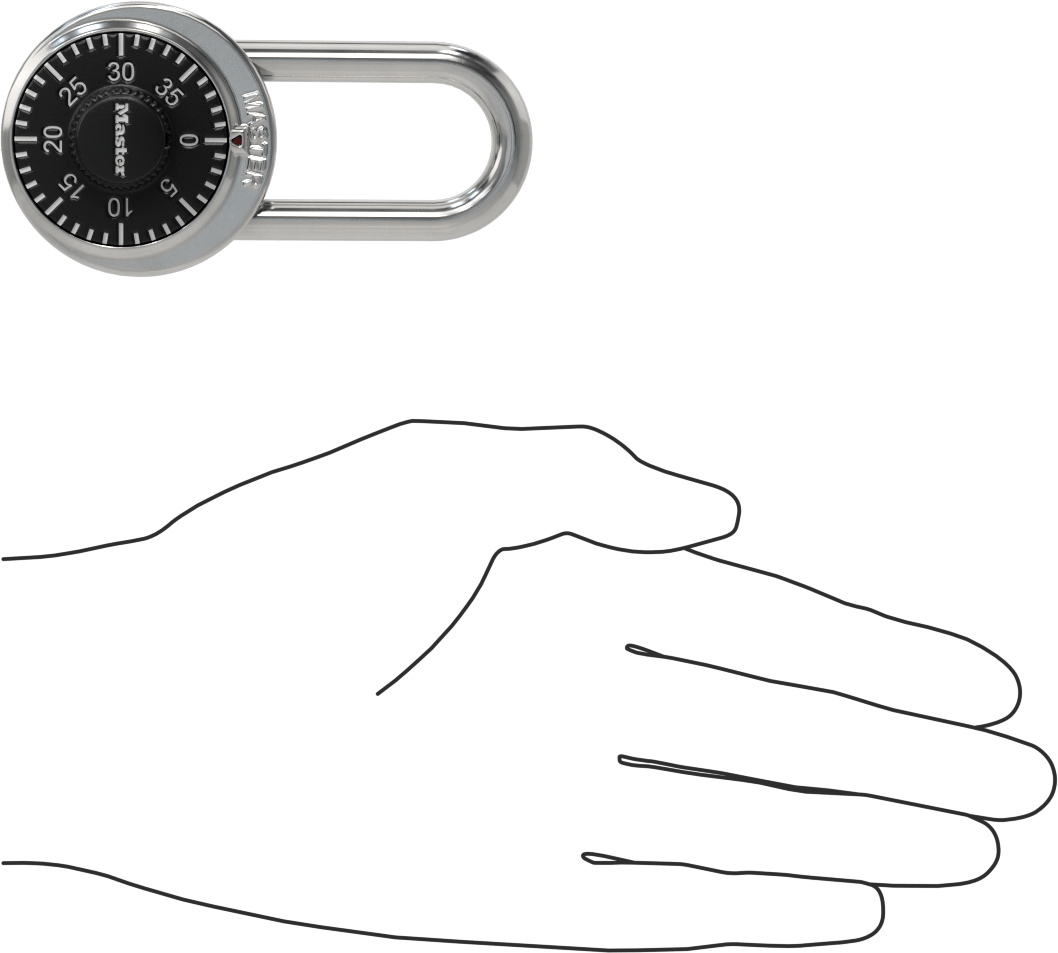 Master Lock 1500 Asma Kilidi Benzeri Şifreli Kilit, 1-1/2" Dikey Mapa Açıklığı, 02-24-34 Kombinasyon