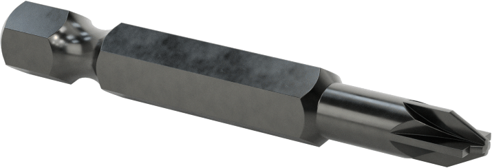 Pozidriv® Klemens Vida Ucu, Elektrikli Aletler için 1/4" Altıgen Şaft, 1 Numaralı Boyut