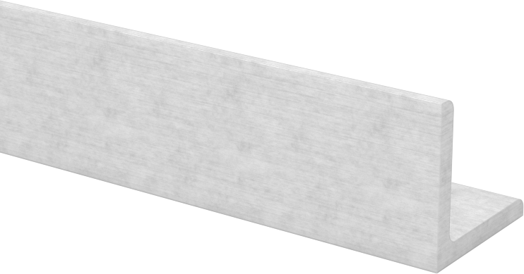 Parlak Çok Amaçlı 6061 Alüminyum 90 Derece Açı, Fırçalanmış, 1/16" Duvar Kalınlığı, 1/2" Yükseklik x 1/2" Genişlik