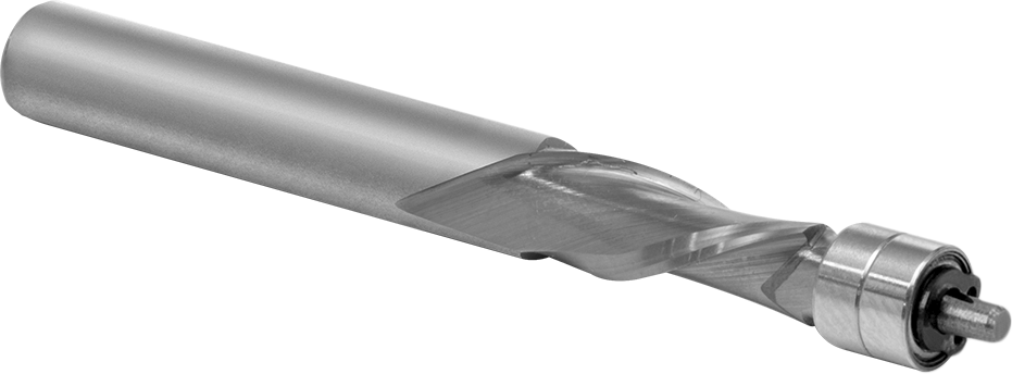 Kaplamasız Karbür Kesme Freze Ucu, Alt Pilot, 1/4" Kesme Çapı, 5/8" Kesme Uzunluğu — 1⁄4", Aluminum, Composite, Foam, Laminate, Particleb…