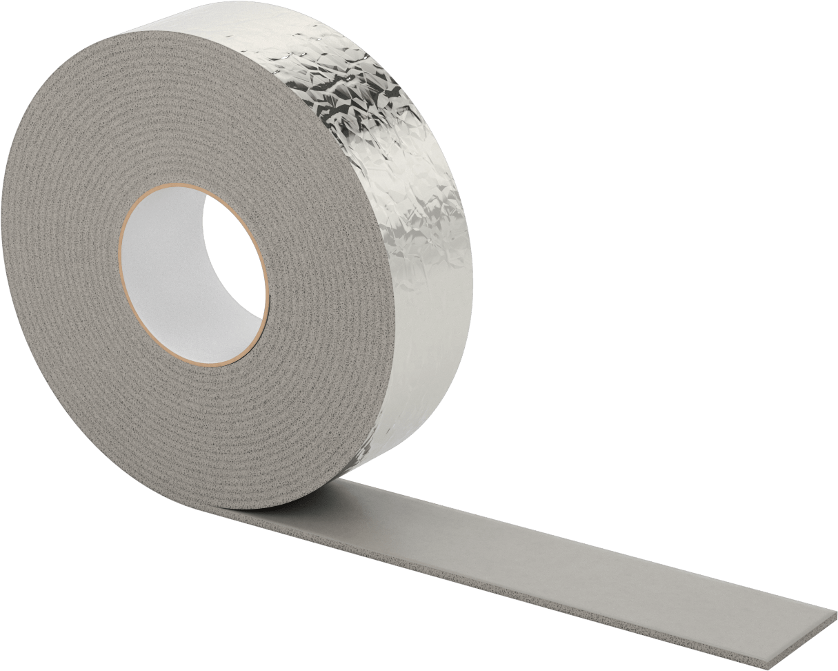 Boru Yoğuşma Azaltıcı Şerit, Vinil Köpük, 30 Fit Uzunluk x 2" Genişlik x 1/8" Kalınlık — Vinil Köpük, Gümüş
