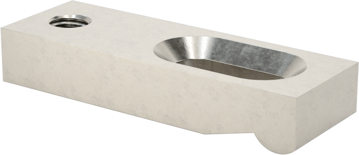 Dişli Delikli Paslanmaz Çelik Kurulum Kelepçesi, 3/16" Çaplı Saplama için, 1-1/2" Uzunluk, Dikdörtgen
