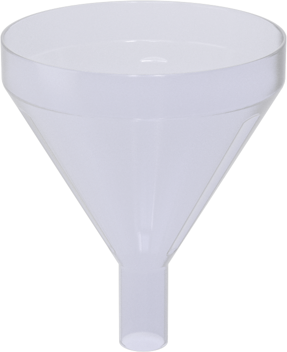 Aşındırıcı Kimyasallar için Plastik Huni, 5 FL. oz. Kapasite