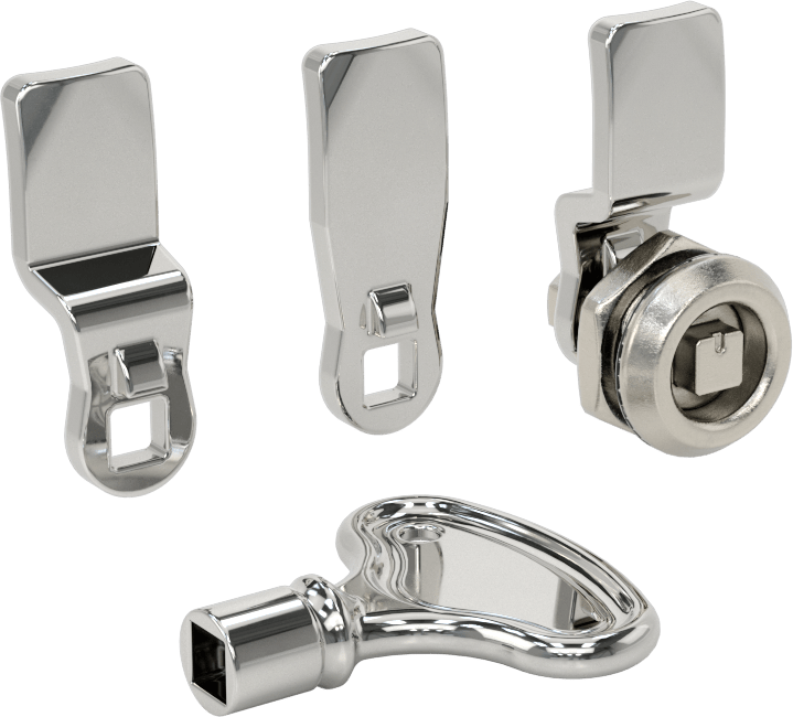 Kare Tahrikli Kam Kilidi, 316 Paslanmaz Çelik, 1/4" Maksimum Kalınlık için — Kare Kama, 316 Stainless Steel, Stainless Steel, Metal, Plas…