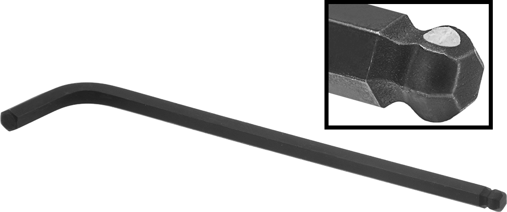 Vida Tutucu Açılı Tahrikli Top Uçlu L Anahtarı, 1.27 mm Altıgen Tahrik Boyutu, 2-7/8" Toplam Uzunluk