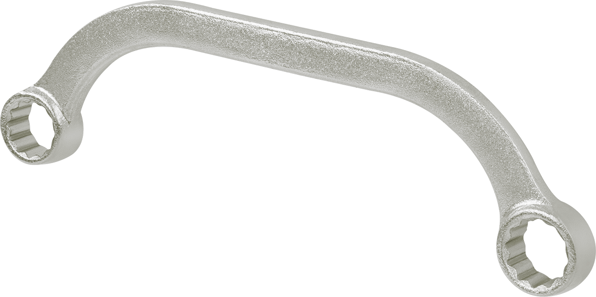 Kavisli Kutu Anahtarı, 7/16" x 1/2" Boyut, 5-3/4" Toplam Uzunluk
