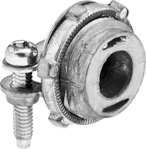 3/8 Kılavuz x 1/2 NPSM Esnek Metal Kılavuz ve Zırhlı Kablo için Düz Adaptör — Çinko Alaşımı, Düz, Konektör, Adaptör