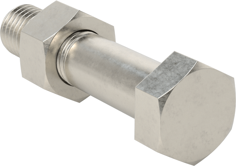 Boru Flanşları için Altıgen Vida ve Somun Kiti, 316 Paslanmaz Çelik, Sınıf 300, 3/4"-10 Diş, 3 Boru Boyutu için