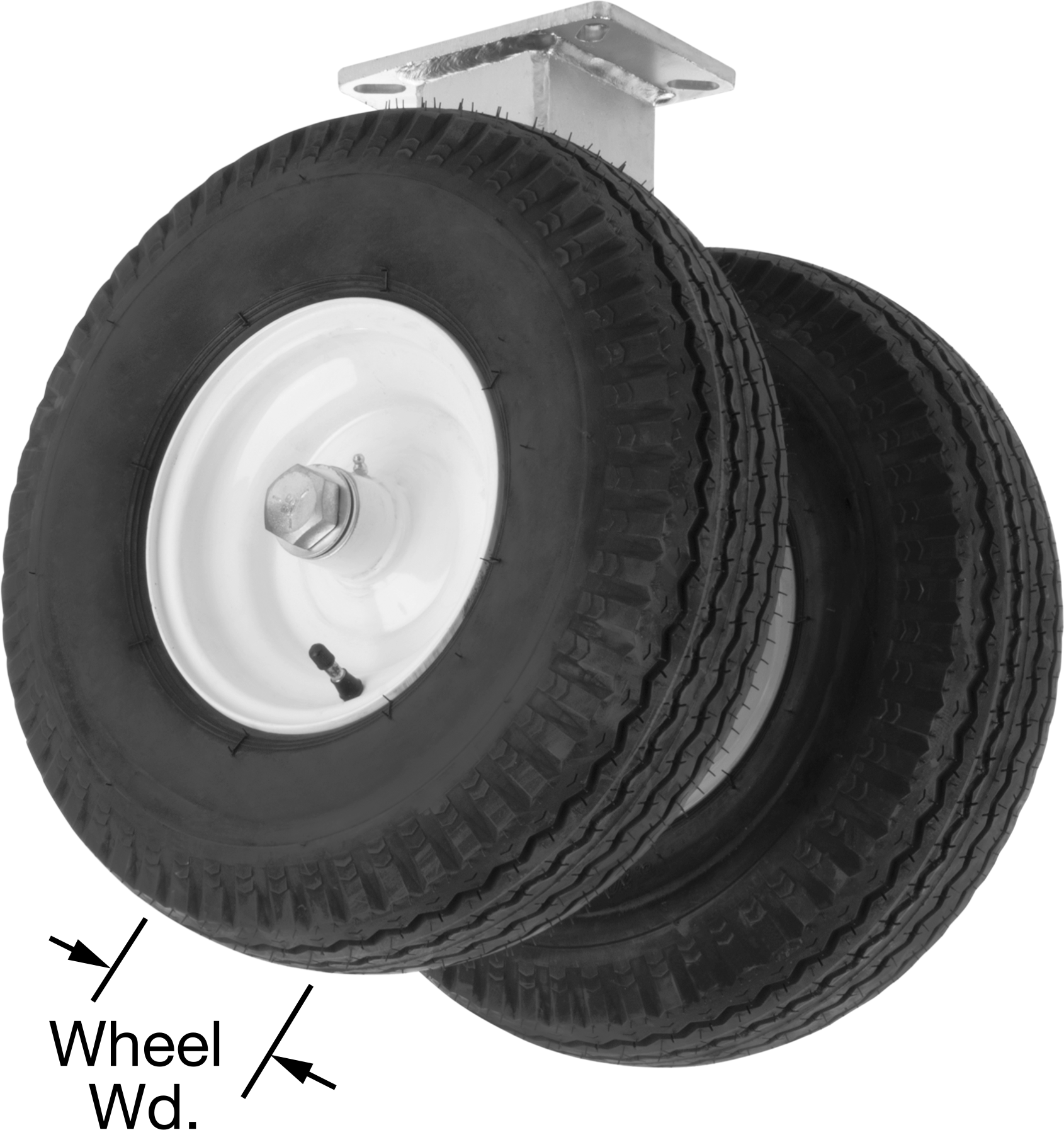 Ekstra Yüksek Kapasiteli Plaka Tekerlek, 18-3/8" Çapında Lastik Tekerlekli Sert — 2,300 lb., 18 3⁄8", Sert