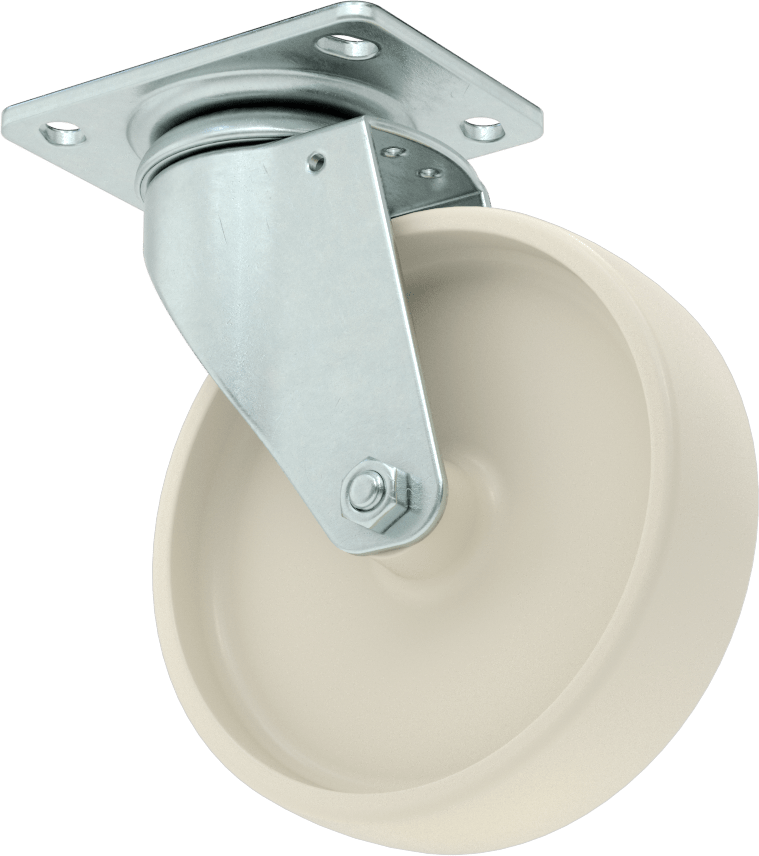 3-3/4" x 2-3/4" Plakalı Parlak Yüzeyli Tekerlek, 5 inç Çapında Naylon Tekerlekli Döner Tekerlek