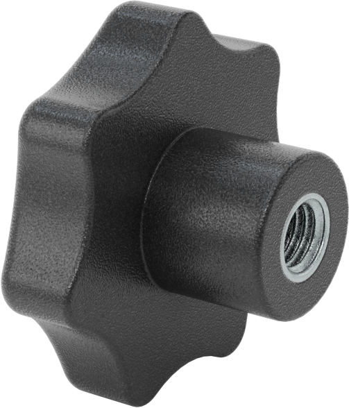 Naylon Yedi Kollu Topuz, M12 x 1.75 mm Dişli Delik
