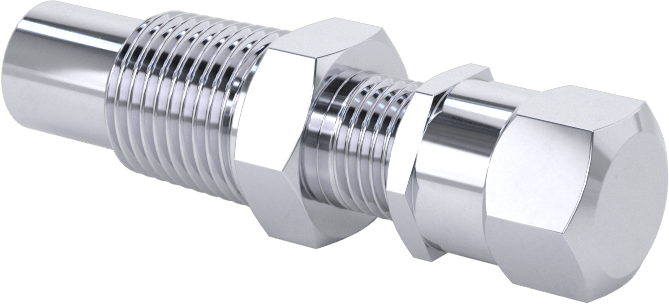 Hava Doldurma Vanası, Nikel Kaplı, NPT x 7/16" Schrader, 4000 PSI, 1-5/16" Uzunluk — Basınçlı Hava, Pirinç, 4,000 psi