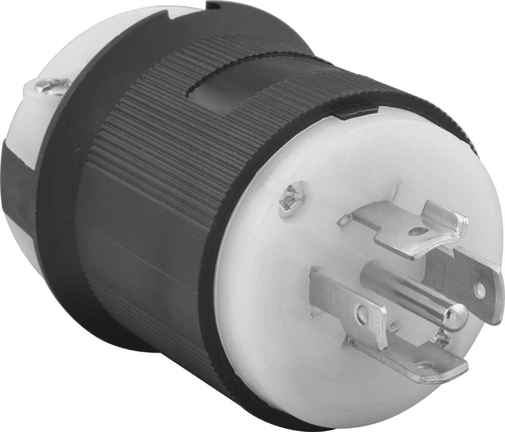 Premium Dönme Kilitli Konektör, Beş Uçlu Fiş, Topraklanmış, NEMA L22-20 — 277V AC/480V AC, 20A, Erkek