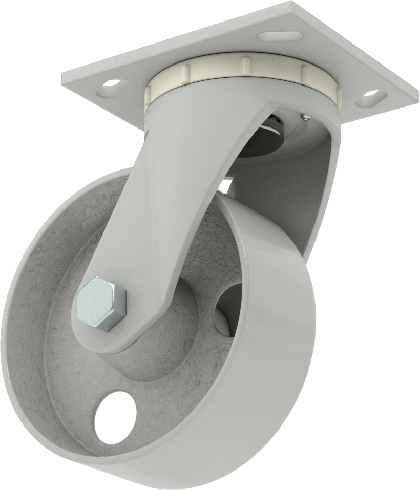 4-1/2" x 4" Plakalı Yüksek Kapasiteli Mauler Tekerlek, 5" Çapında Metal Tekerlekli Döner