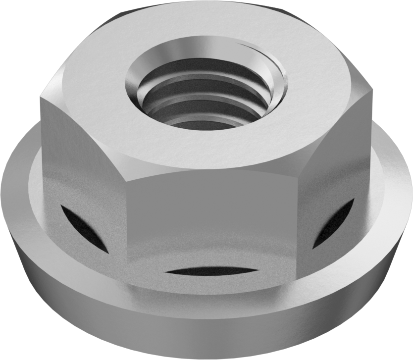 Yaylı Kilit Yıkaklı Orta Mukavemetli Kilit Somunları, Çinko Kaplı Çelik, M3 x 0.5 mm Diş Boyutu