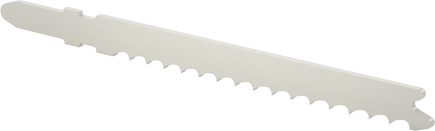 T-Saplı Dekupaj Testere Bıçağı, Plastik için, 4" Uzunluk x 5/16" Genişlik, 6 Diş İnç Başına
