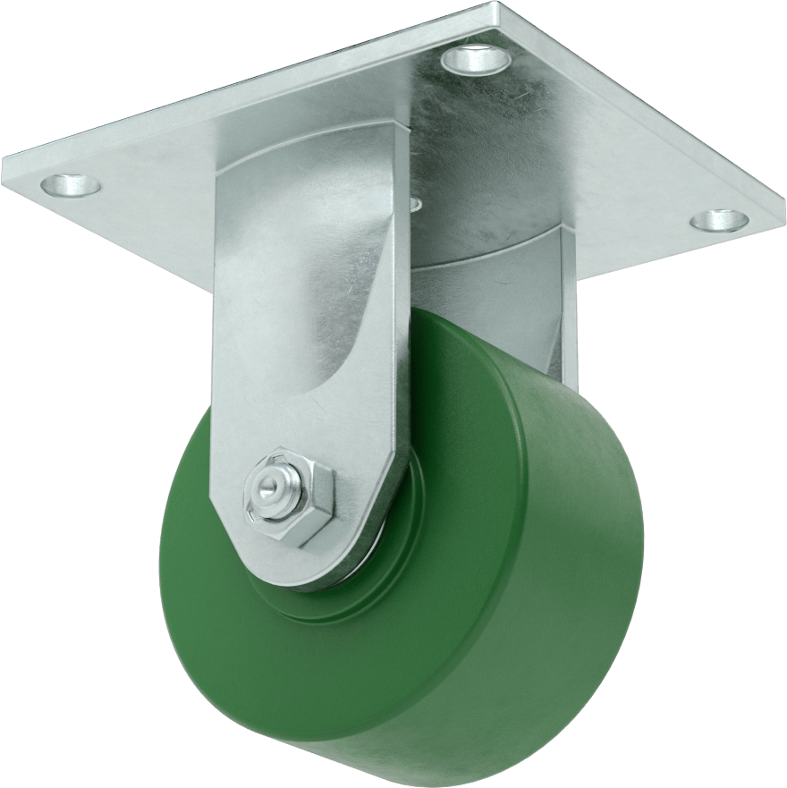 5-1/2" x 5" Plakalı Yüksek Kapasiteli Spartan Tekerlek, 4 inç Çapında 75D Durometre Poliüretan Tekerlekli Sert — 4", Levha, 1,000 lb.