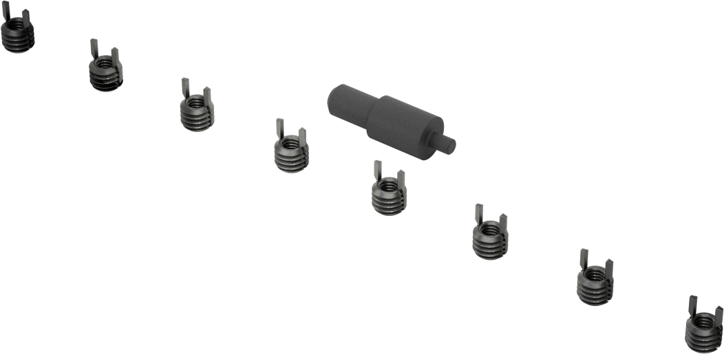Anahtarla Kilitlenen Ek Parçalar, Aletli, Fosfatlı Çelik, M6 x 1 mm Diş, 3/8"-16 Kılavuz Boyutu
