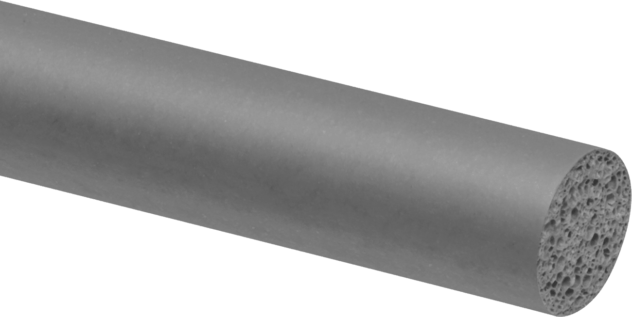 Yüksek Sıcaklık Silikon Köpük Kordon, 1/8" Çap, 10 Fit Uzunluk