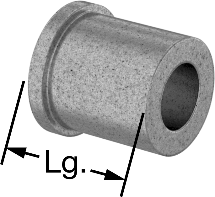 Yağ Dolgulu 841 Bronz Flanşlı Burçlu Yatak, 1/4" Mil Çapı ve 7/16" Muhafaza İç Çapı için, 1/2" Uzunluk — 1⁄2", 0.4385", 0.25"
