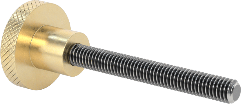 Pirinç Topuz, 3/8"-16 Dişli 3" Uzunlukta Saplama, 1-1/2" Başlık Çapı