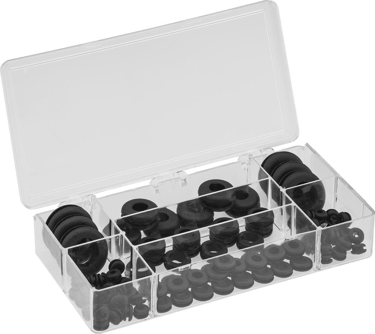 EPDM Kauçuk Gromet Çeşitleri, 99 Parça — 1⁄8", 1⁄4", 3⁄8", 5⁄8", 1⁄16", 1⁄8", 11⁄32", 1⁄2", 5⁄8", 7⁄8", 1 1⁄8"