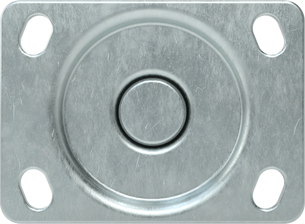3-3/4" x 2-3/4" Plakalı Parlak Yüzeyli Tekerlek, 3 inç Çapında Kauçuk Tekerlekli Sert